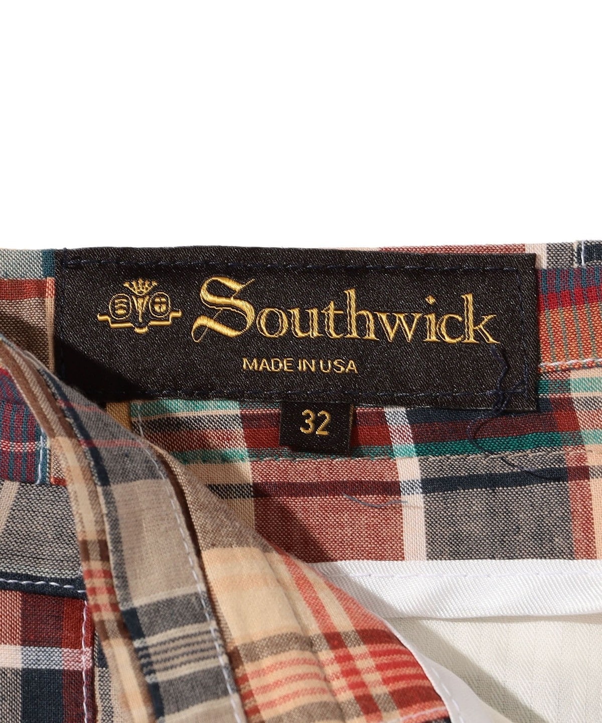 Southwick: Patchwork Madras check Shorts