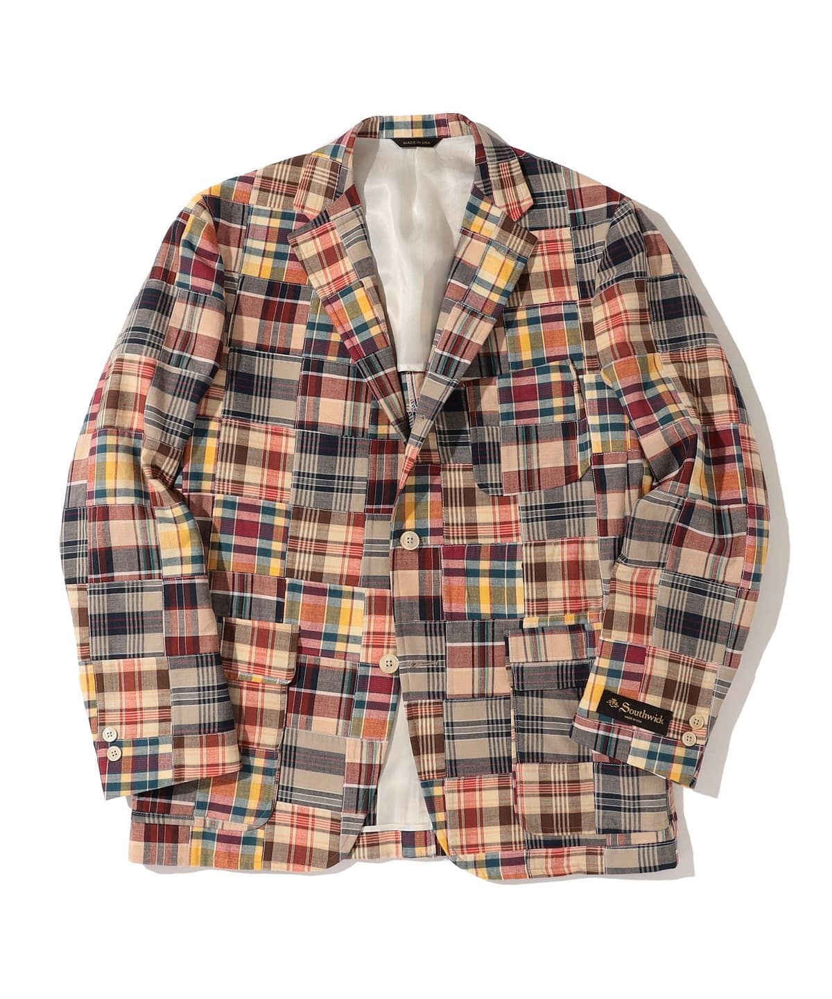 Southwick チェック柄 テーラードジャケット アメリカ製　44 Southwick: CAMBRIDGE Patchwork Madras check Jacket – SOUTHWICK