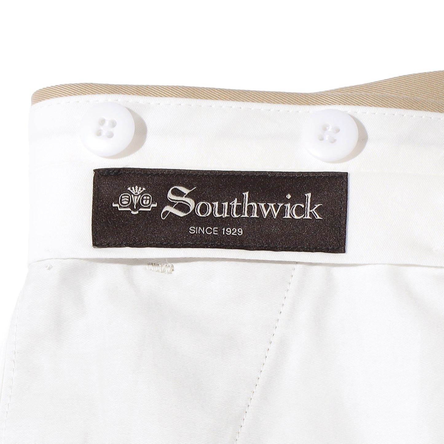 Southwick :DORSET Cotton chambray no-pleat trousers