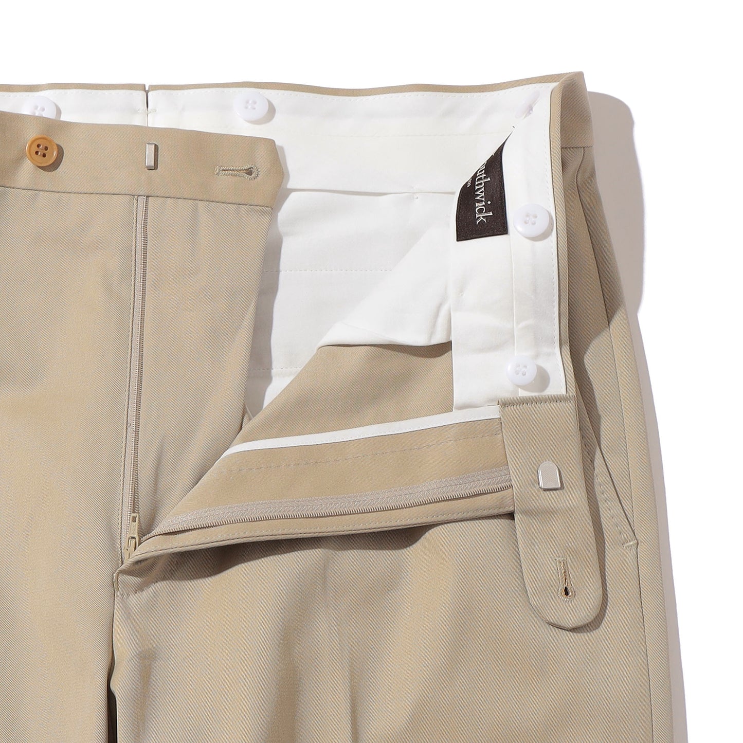 Southwick :DORSET Cotton chambray no-pleat trousers