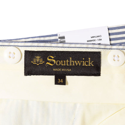 Southwick: CHATAM Cotton/Silk Seersucker 2-Pleat Trousers